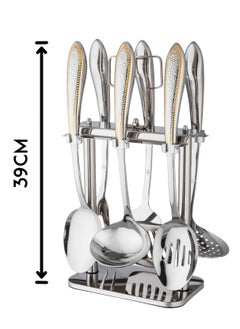 7 Piece Stainless Steel Serving Spoons and Scoops Set, Silver and Gold - pzsku/ZFCF7CF2387A322F545A1Z/45/_/1737538755/cd6777f2-f237-4a11-9c60-b58b6d58a7e2