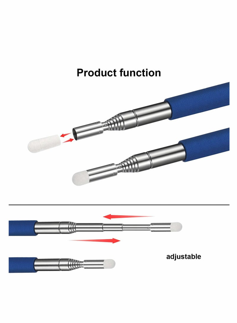 Retractable Teaching Pointer with 6 Extra Felt Nibs  Lanyard -  for Presentations  Whiteboard Use - Image 1