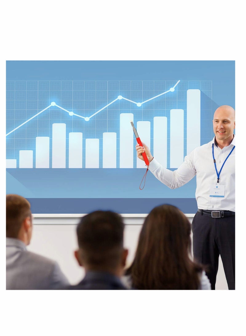 Retractable Teaching Pointer with 6 Extra Felt Nibs  Lanyard -  for Presentations  Whiteboard Use - Image 4