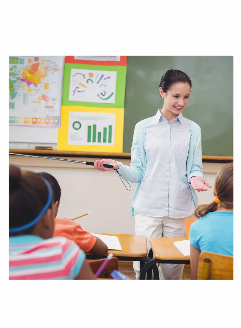 Retractable Teaching Pointer with 6 Extra Felt Nibs  Lanyard -  for Presentations  Whiteboard Use - Image 5