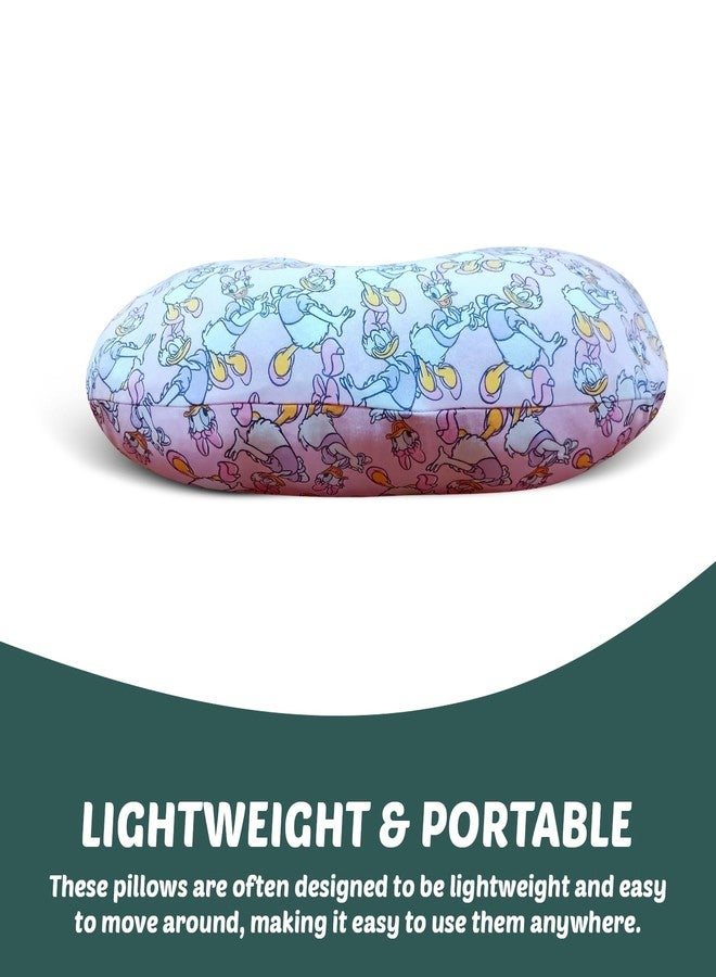 ZIKKU Baby Feeding Pillow with Soft Removable Cotton Cover - Ergonomic Support, Daisy Duck Print (Pink, Semicurcular) - Image 3