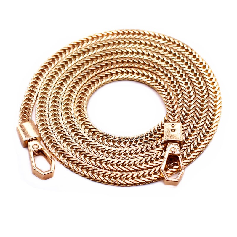 Model Worker Iron Flat Chain Strap Purse Chain Straps Handbag Chains Shoulder Cross Body Replacement Snake Bone Chain Straps with Metal Buckles 47 Gold