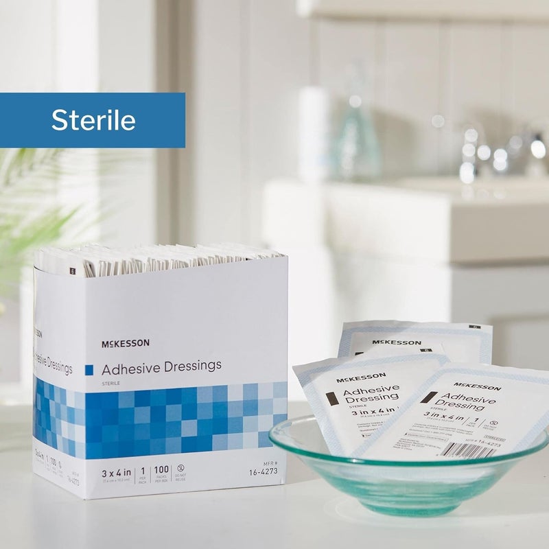 McKesson Adhesive Dressing Sterile CottonPolyester 3 in x 4 in 100 Count 1 Pack - Image 5