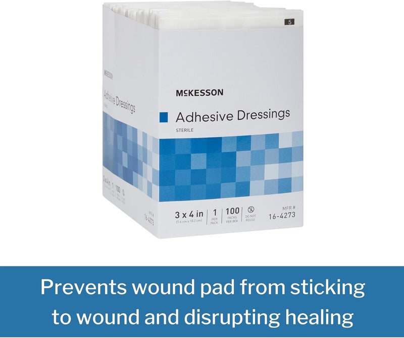 McKesson Adhesive Dressing Sterile CottonPolyester 3 in x 4 in 100 Count 1 Pack - Image 3