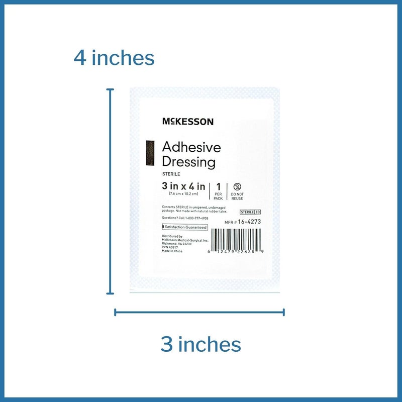 McKesson Adhesive Dressing Sterile CottonPolyester 3 in x 4 in 100 Count 1 Pack - Image 4