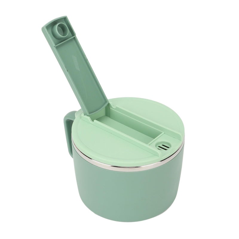 Microwave Ramen Bowl With Lid Spork Detachable Chopsticks Four Sections Green - Image 5