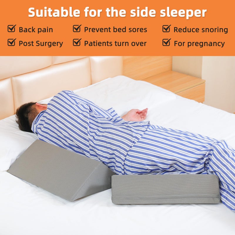 Fanwer Bed Wedges & Body Positioners (3 in 1), 40 Degree Wedges for Bed Positioning,Positioning Pillows for Elderly, Wedge Pillow for Bed Sores, Side Sleeping, After Surgery, Knees Elevated,Back Pain - Image 4