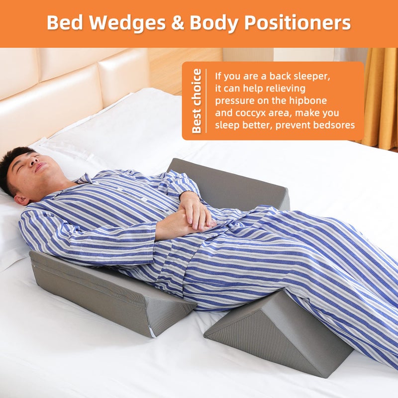 Fanwer Bed Wedges & Body Positioners (3 in 1), 40 Degree Wedges for Bed Positioning,Positioning Pillows for Elderly, Wedge Pillow for Bed Sores, Side Sleeping, After Surgery, Knees Elevated,Back Pain - Image 3