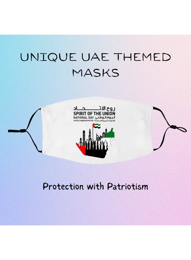 PRINTSHOP4ME Kids and adult facemask with adjustable length for celebrating UAE National day and Flag day (Design 3) - Image 5