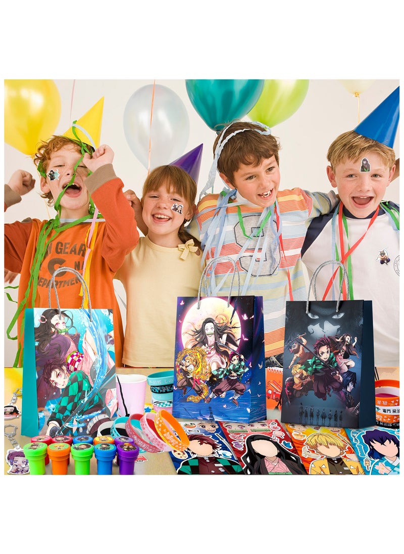 FRUITFUL PARTY 110pcs Anime Party Favors for 10 Guests, Cartoon Goodie Bags Stickers Wrisband Seal Badge etc Anime Themed Birthday Party Supplies  - Image 5