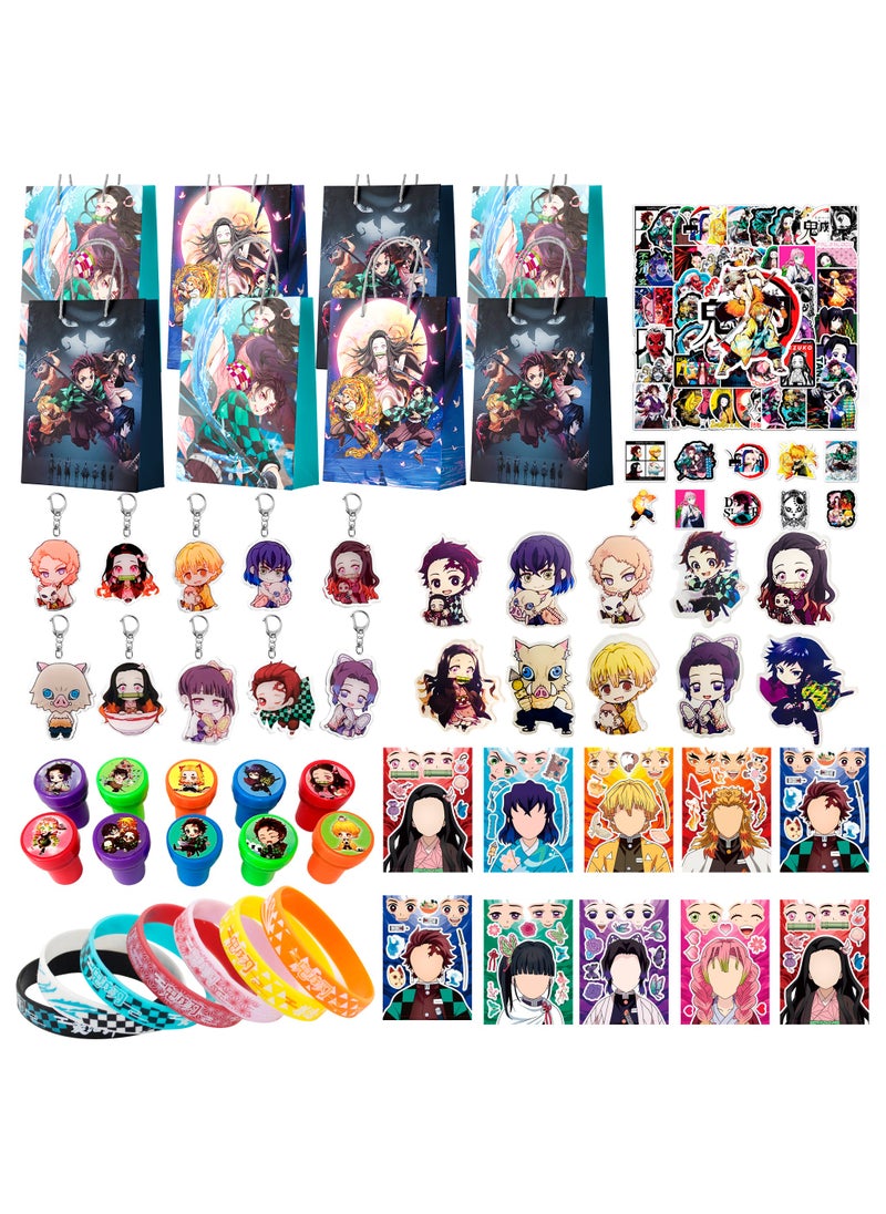 FRUITFUL PARTY 110pcs Anime Party Favors for 10 Guests, Cartoon Goodie Bags Stickers Wrisband Seal Badge etc Anime Themed Birthday Party Supplies  - Image 1