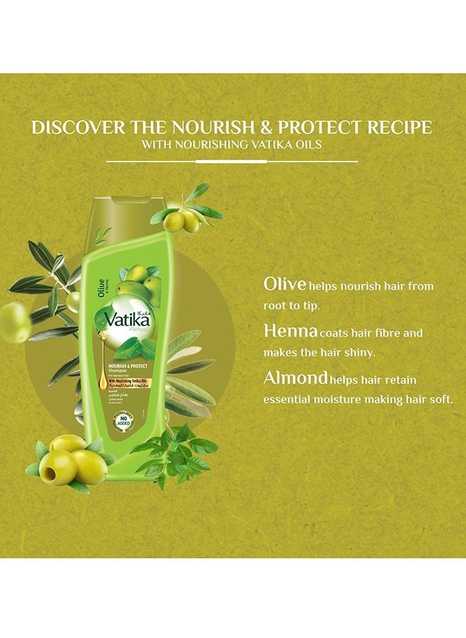 Vatika Naturals - Pack Of 2 Nourish- Protect Shampoo And Conditioner Enriched With Olive And Henna 400ml - Image 1