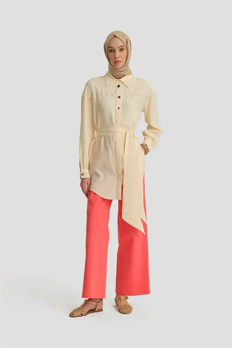 ARMINE Glittery Embroidered Floss Viscose Tunic 25Y4608 Moonstone