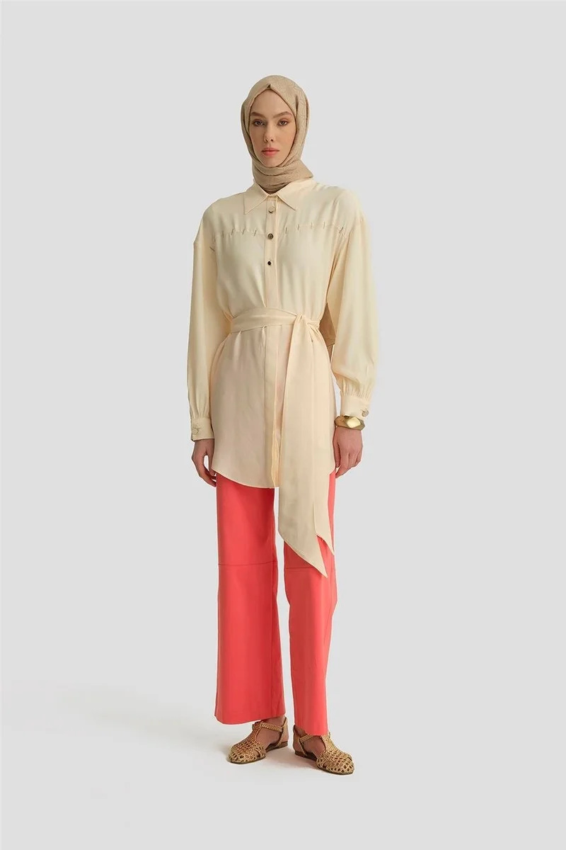 ARMINE Glittery Embroidered Floss Viscose Tunic 25Y4608 Moonstone