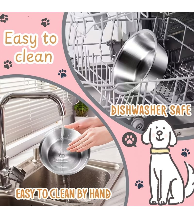 2pcs Stainless Steel Hanging Pet Feeder and Waterer for Dogs Cats Birds - Image 4