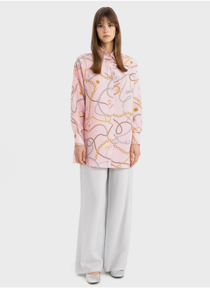DeFacto - Relax Fit Printed Long Sleeve Tunic - Image 1