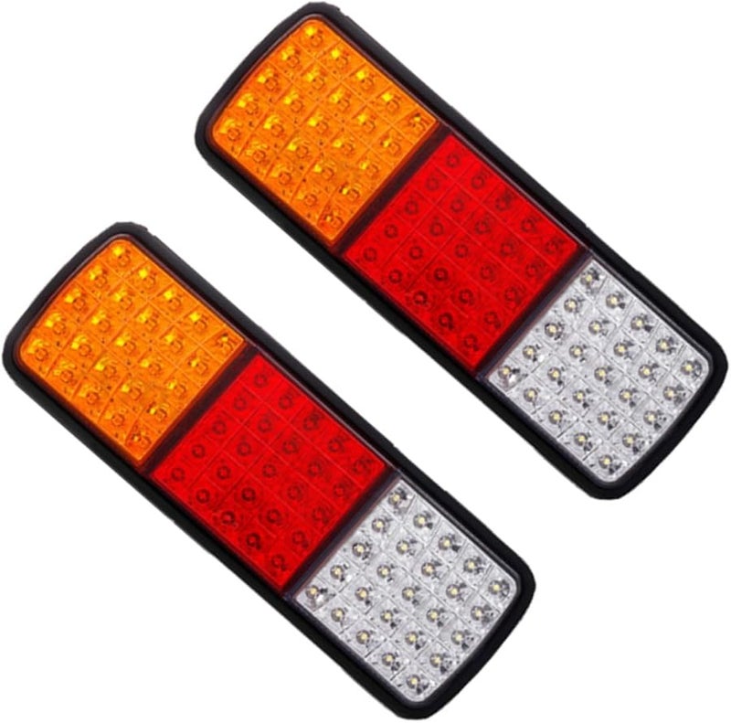 2pcs LED Trailer Tail Lights Red Yellow White Replacement for Truck RV Trailer - Image 1