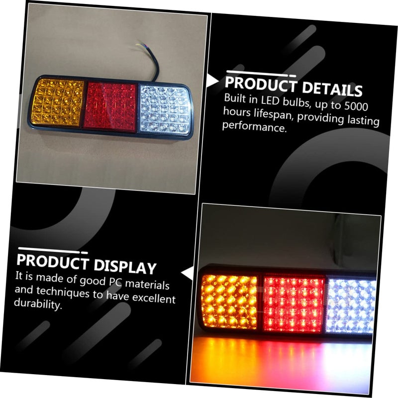 2pcs LED Trailer Tail Lights Red Yellow White Replacement for Truck RV Trailer - Image 3
