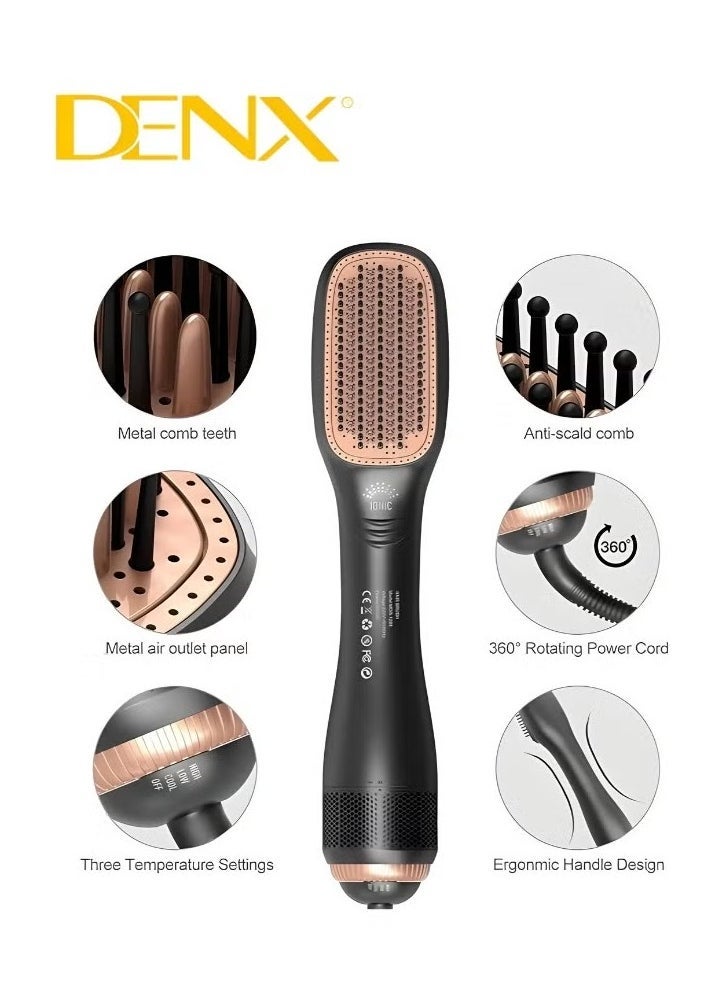 Denx 1200 Watt Hair Dryer Brush Ceramic Dryer And Styler 2 In 1 Professional - Image 2