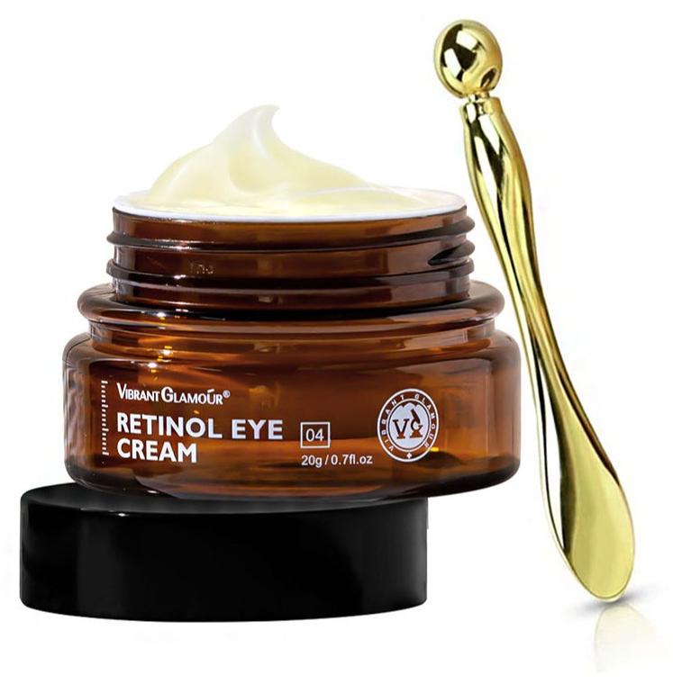 Vibrant Glamour Retinol Eye Cream， Anti-Aging Firming Anti-Puffiness，Improve Dark Circles And Reduce Fine Lines Around The Eyes, Including Eye Massage Stick (20g) - Image 1