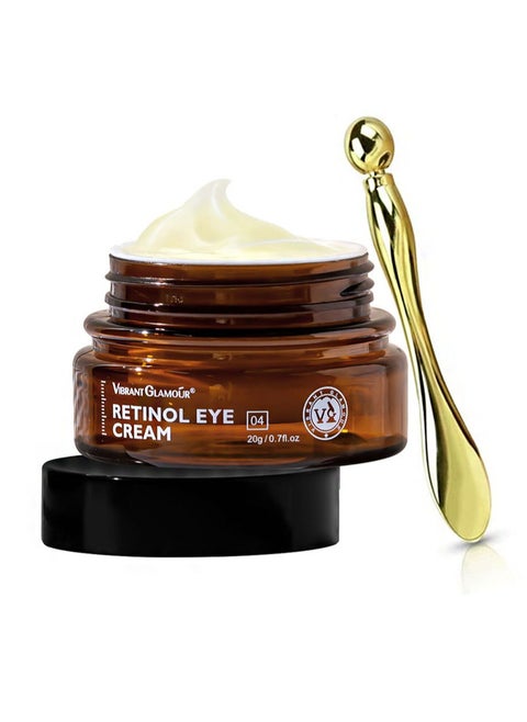 Retinol Eye Cream， Anti-Aging Firming Anti-Puffiness，Improve Dark Circles And Reduce Fine Lines Around The Eyes, Including Eye Massage Stick (20g)