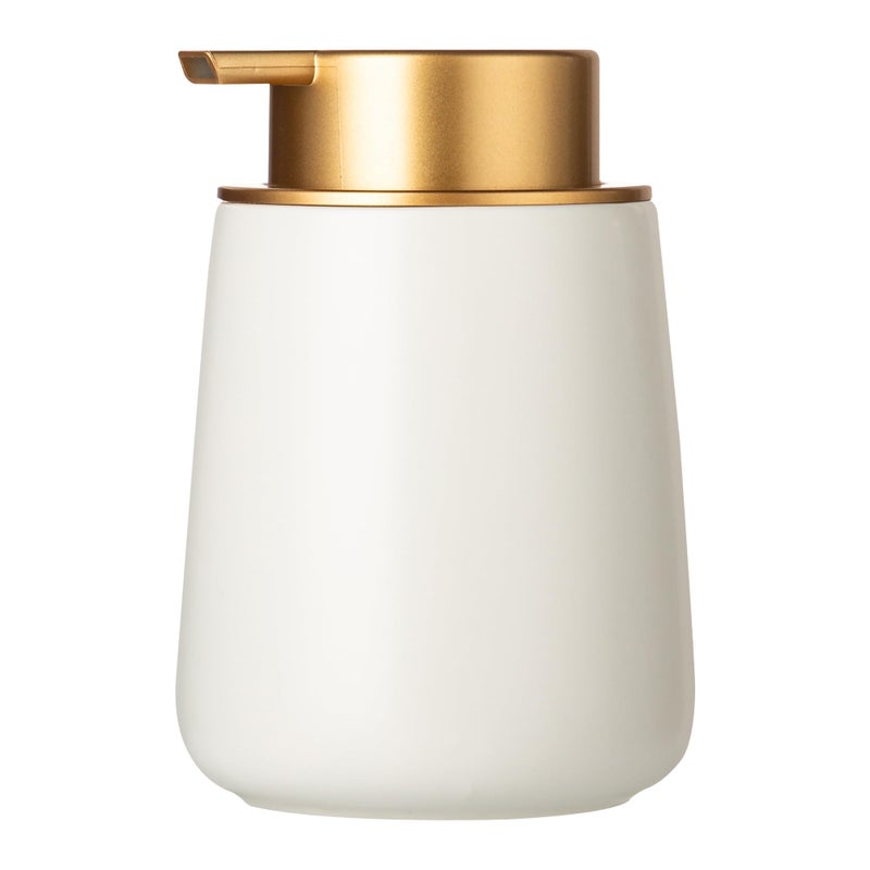 Enra Ceramic Soap Dispenser12 oz Hand Lotion Dispenser with Gold PumpRefillable Dish Soap DispenserModern Liquid Soap Dispenser for BathroomKitchen with EasytoPress Pump
