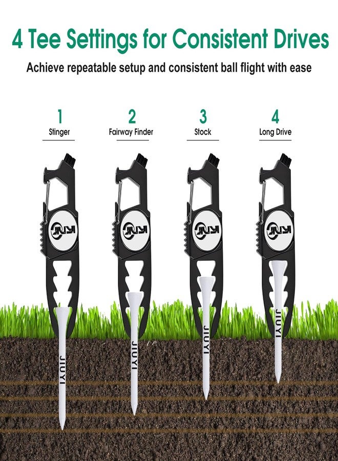 JIUYIBC Golf Divot Tool with Magnetic Ball Marker, and Tee Height Adjuster, 6 Golf Tees, Funny Golf Accessories, Golf Gifts for Men, Gift Wrapping. - Image 3