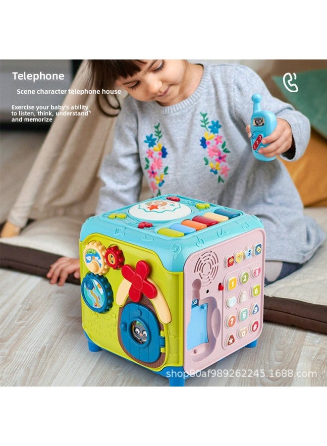 Baby Educational Toys Large Six-Sided Drum Hand-Percussion Early Learning Intelligence Development For Boys And Girls-Color:Multi-functional Hand Drum Six-sided Playable Battery Suit - Image 4