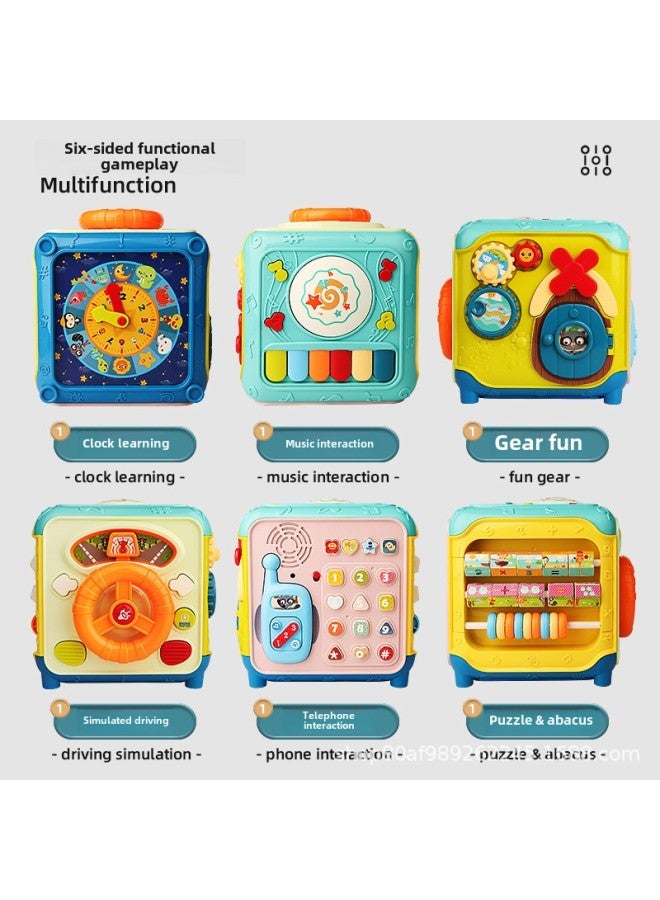Baby Educational Toys Large Six-Sided Drum Hand-Percussion Early Learning Intelligence Development For Boys And Girls-Color:Multi-functional Hand Drum Six-sided Playable Battery Suit - Image 5