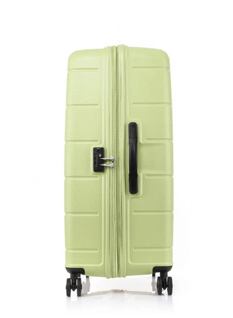 AMERICAN TOURISTER Hundo Suitcase, Check-In Size 81 cm / 30 inch, 4 Spinner Wheels, Hard Top, Polypropylene, Frozen Matcha|Spacious Interior|DuoSaf™ Security Zipper|TSA Combination Lock|Expandable - 3 Years International Warranty - Image 3
