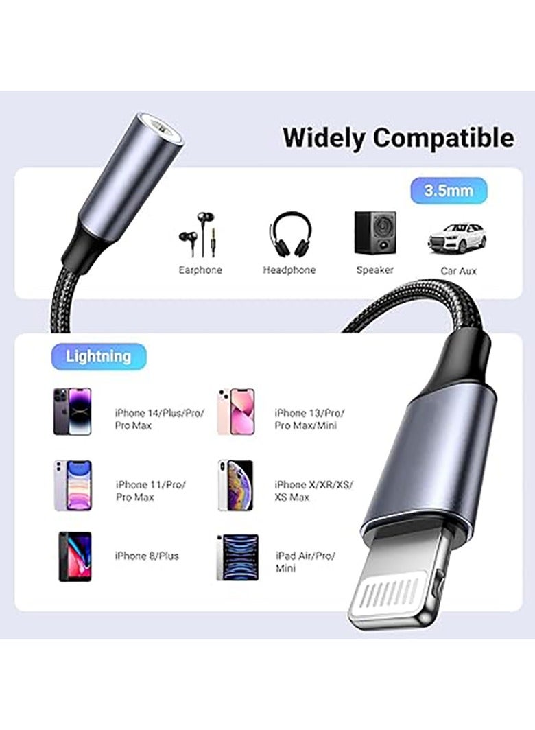 Lightning to 3.5mm Headphone Adapter for iPhone and iPad with Lightening Port, i Phone Dongle Earphone Audio Aux Jack Adapter for iPhone 15 14 13 12 Pro Max Plus Mini - Image 3