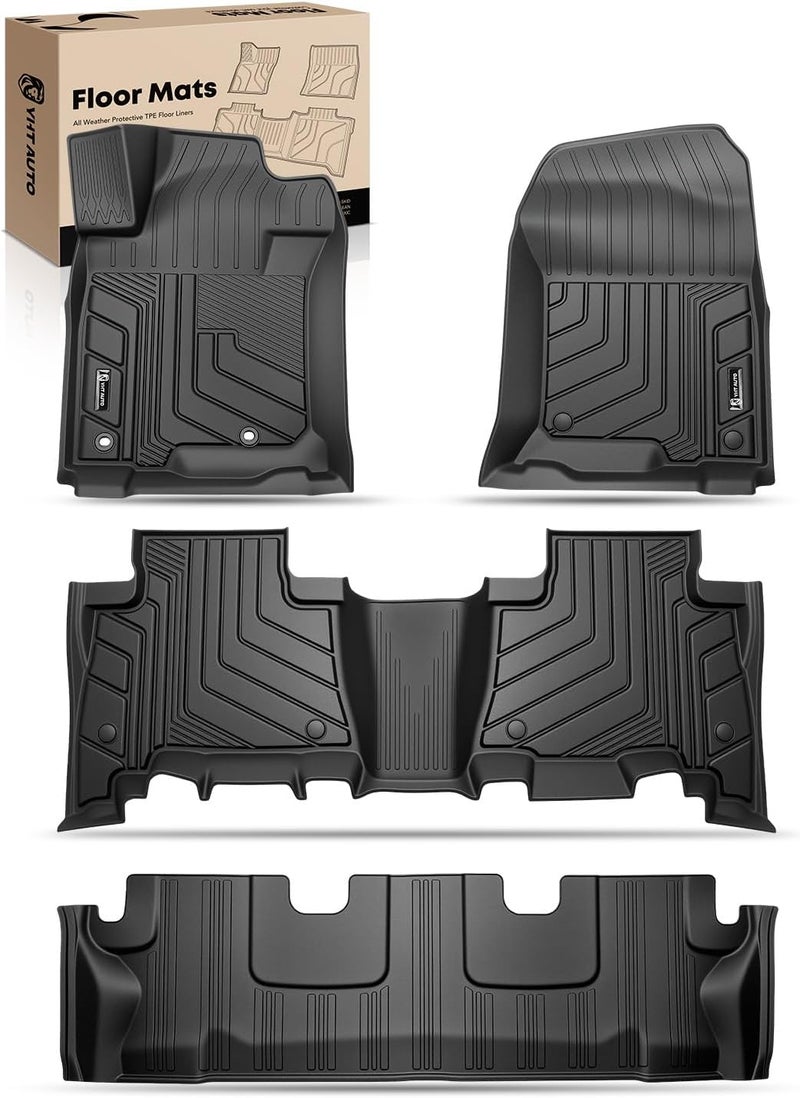 YHTAUTO Floor Mats Compatible with Lexus GX460 2010-2018, Toyota Land Cruiser Prado J150 2010-2020, All Weather TPE Car Mats, Custom Fit Black Front & Rear Full Set Floor Liner, Set of  4 - Image 2