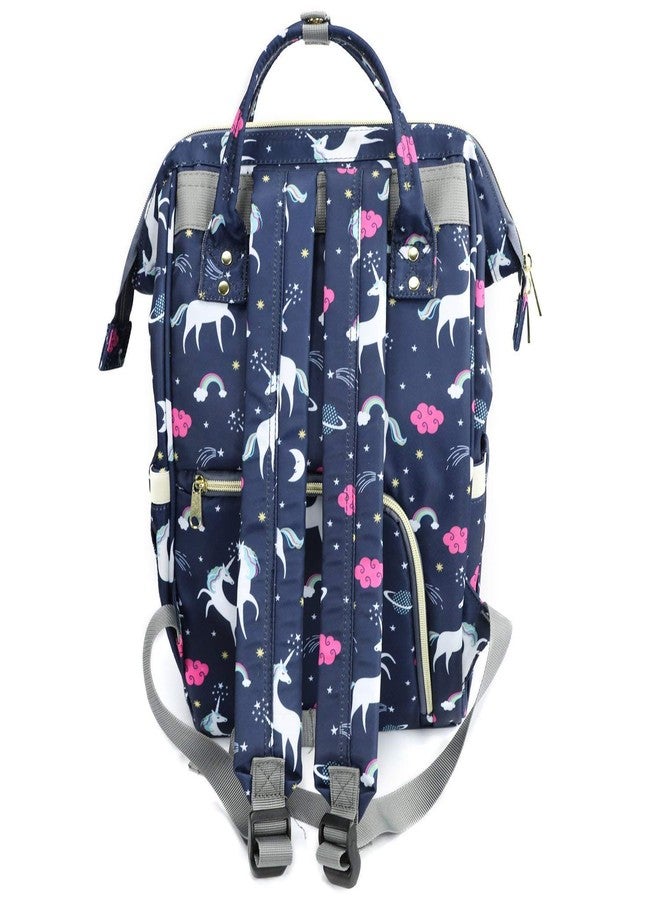 Divine Mart Baby Diaper Bag Backpack for infants Travelling Bag with Insulated Bottle Pockets Baby Backpack (Unicorn Blue) - Image 5