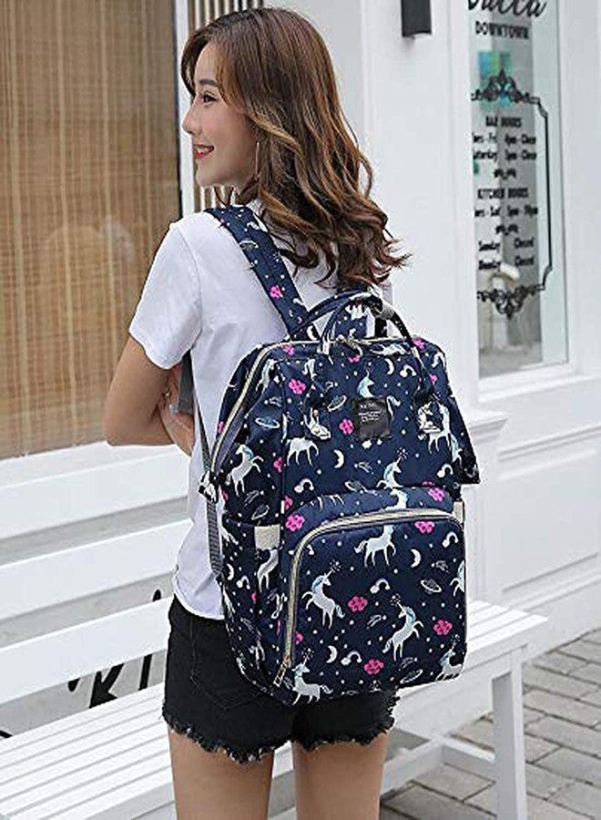 Divine Mart Baby Diaper Bag Backpack for infants Travelling Bag with Insulated Bottle Pockets Baby Backpack (Unicorn Blue) - Image 4