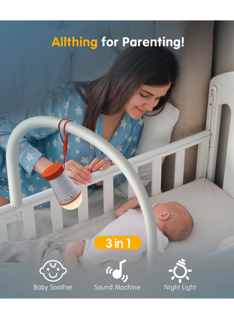 SOLARAE Portable Sound Machine for Baby Kids with Night Light, Shushing Baby White Noise Machine for Sleeping, Recharge Battery, 13 Soothing Sounds, Baby Sleep Soother Registry Gift, Baby Shower - Image 3