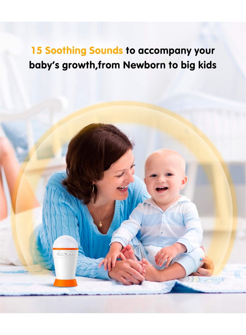 SOLARAE Portable Sound Machine for Baby Kids with Night Light, Shushing Baby White Noise Machine for Sleeping, Recharge Battery, 13 Soothing Sounds, Baby Sleep Soother Registry Gift, Baby Shower - Image 4