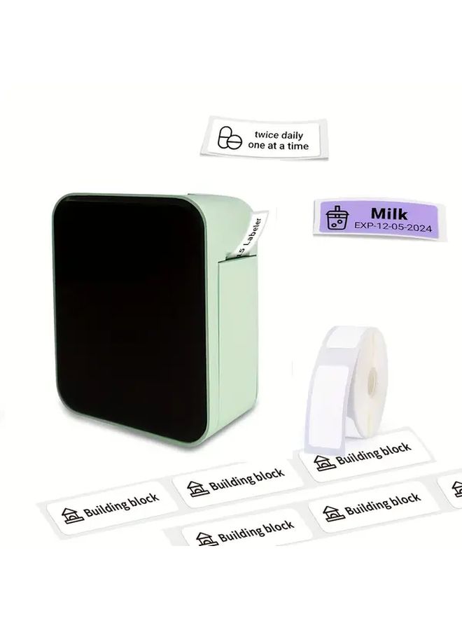 Thermal Label Printer with 3 Rolls of 1530 White Tape for Smartphone Office Home - Image 1