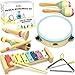 MINIARTIS Musical Instruments Set Montessori Wooden Toys for Toddlers 13 Modern Boho Baby Xylophone with Songbook Neutral Colors Percussion Instruments Kids Preschool Educational - Image 2