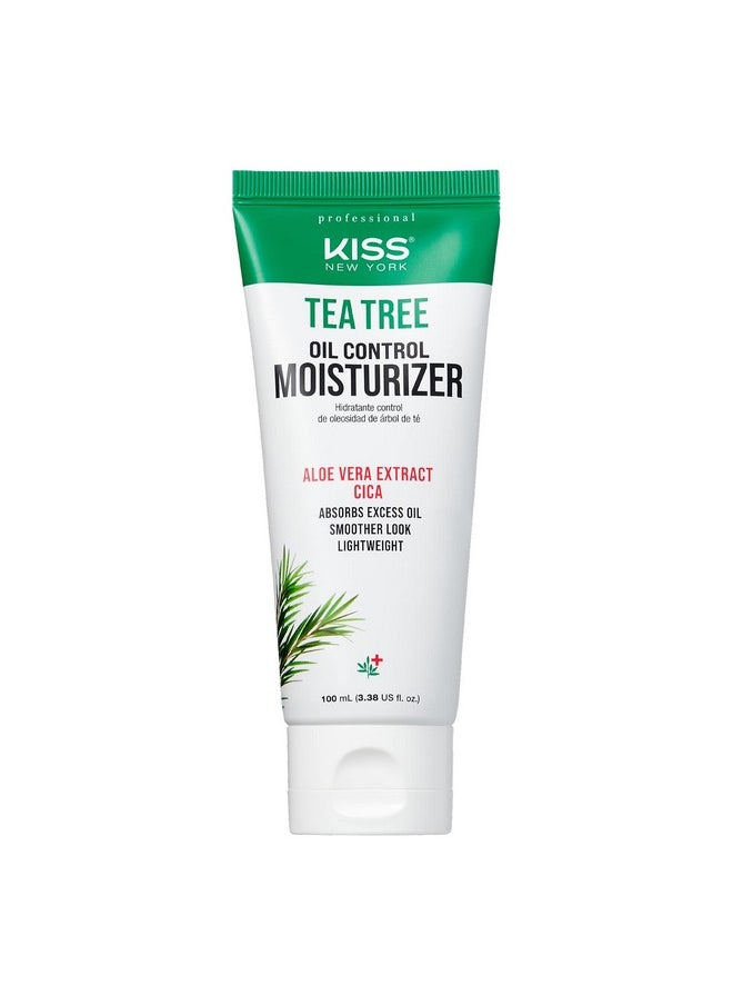 kiss new york - Kiss New York Face Moisturizer Tea Tree Oil Control Anti-Shine Facial Moisturizer, Korean Skin Care For Normal to Oily Skin, Lightweight Formula 3.38 Fl Oz - Image 1