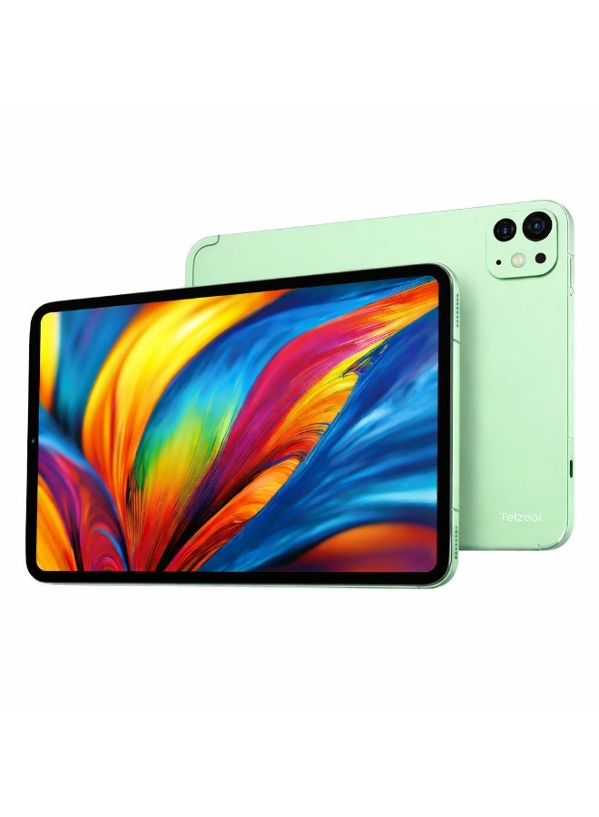 Telzeal P201 11-Inch Tablet (Green), 12GB RAM + 512GB ROM, 10000mAh Battery, Dual SIM, 8MP+13MP Camera, Android 13, with Keyboard, Mouse & Accessories - Image 1