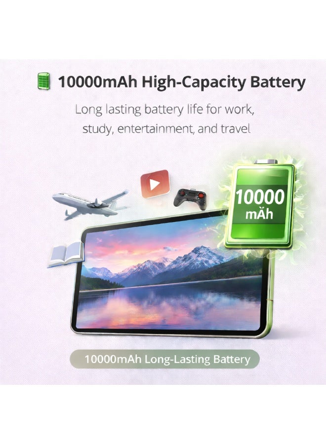 Telzeal P201 11-Inch Tablet (Green), 12GB RAM + 512GB ROM, 10000mAh Battery, Dual SIM, 8MP+13MP Camera, Android 13, with Keyboard, Mouse & Accessories - Image 5