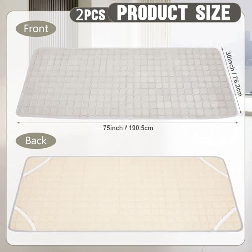 Threehoney 2 Pack Cot Mattress Topper Pad Quilted Foam Camping Single Soft Portable Sleeping Topper with Storage Bag Waterproof NonSlip Bottom for Camp Cot Rv Bunk Twin Beds 75 x 30 InchGrey - Image 3