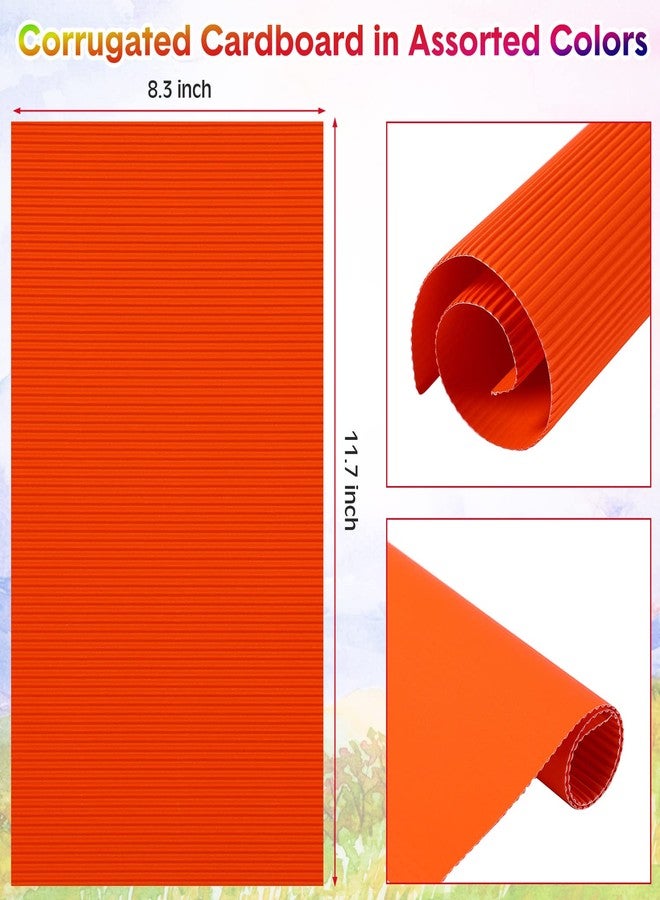 Thenshop 108 Sheets Colored Corrugated Cardboard 8.3 x 11.7 Inches Bright Corrugated Paper Sheets Decorative Paper for DIY Art Crafts Signs Projects, 18 Colors - Image 2