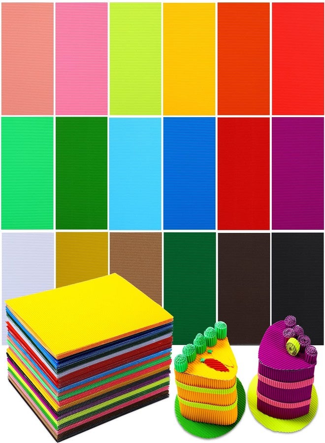 Thenshop 108 Sheets Colored Corrugated Cardboard 8.3 x 11.7 Inches Bright Corrugated Paper Sheets Decorative Paper for DIY Art Crafts Signs Projects, 18 Colors - Image 1