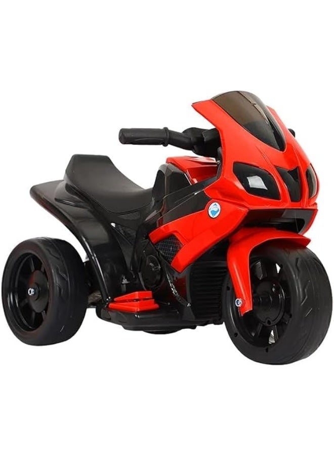 Kids Electric Motorcycle, 6V Battery Powered Ride On Motorcycle w/LED Headlights, Music, Pedal, Spring Suspension, 3 Wheels Electric Motorcycle for Kids, Gift for Boys Girls (Red)