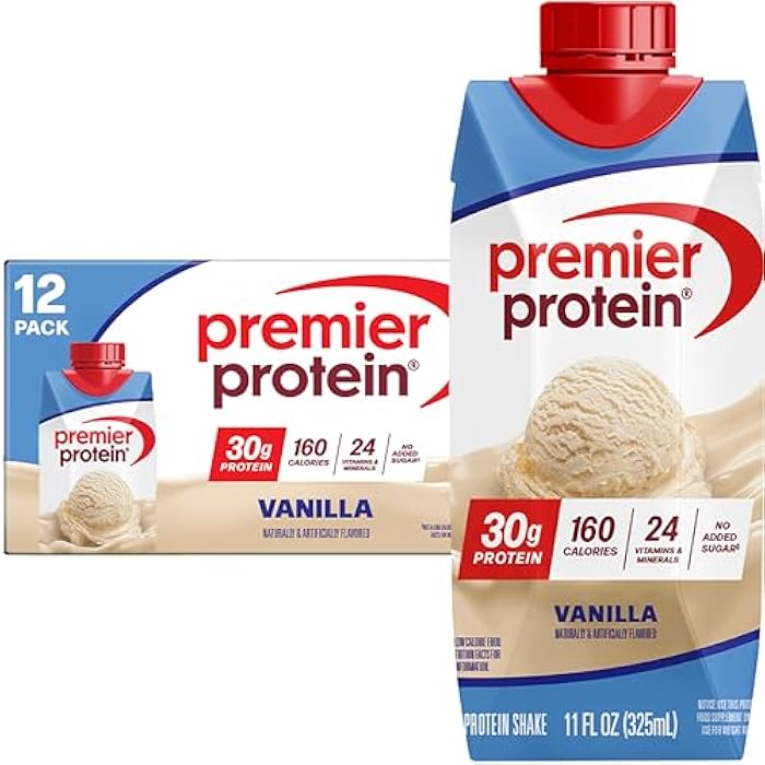 Premier Protein Shake, Vanilla, 30g Protein, No Added Sugar, 24 Vitamins & Minerals to Support Immune Health, 11 fl oz, 12 Pack (Packaging May Vary) - Image 1