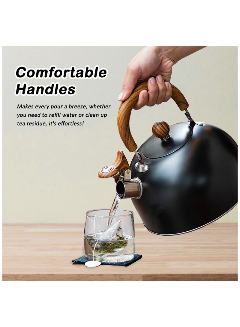 Stovetop Tea Kettle, 3L Whistling Tea Kettle for Stovetop, Food Grade Stainless Steel Teapot with Ergonomic Handle - Image 4
