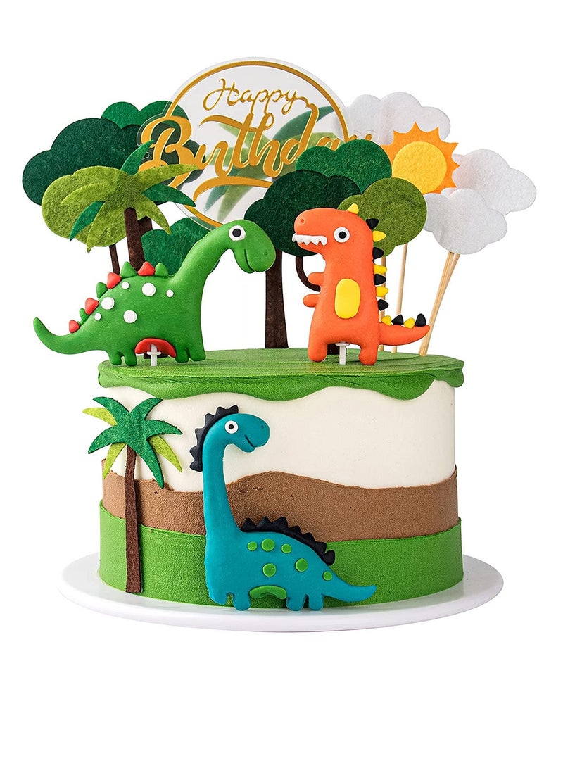 SOLARAE Cake Decoration Toppers 12 Pcs Dinosaur Cake Decoration Toppers - Image 1