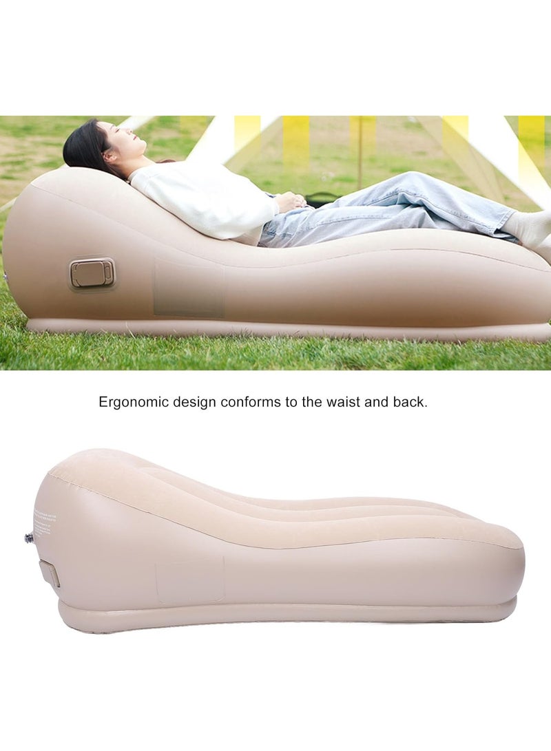 بلو فاير أريكة هوائية ذاتية النفخ مريحة - مضخة هواء مدمجة تضخ في 60 ثانية، تصميم مريح لدعم الظهر، سطح قطيفي ناعم، للأريكة المنزلية، التخييم، الشاطئ، والاستخدام الداخلي والخارجي (سعة حمل 150 كجم). (المساحة المستخدمة: ١٥٤ حرفاً) - Image 4