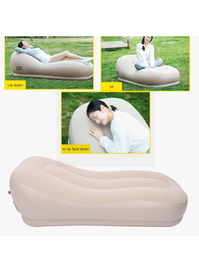 بلو فاير أريكة هوائية ذاتية النفخ مريحة - مضخة هواء مدمجة تضخ في 60 ثانية، تصميم مريح لدعم الظهر، سطح قطيفي ناعم، للأريكة المنزلية، التخييم، الشاطئ، والاستخدام الداخلي والخارجي (سعة حمل 150 كجم). (المساحة المستخدمة: ١٥٤ حرفاً) - Image 5